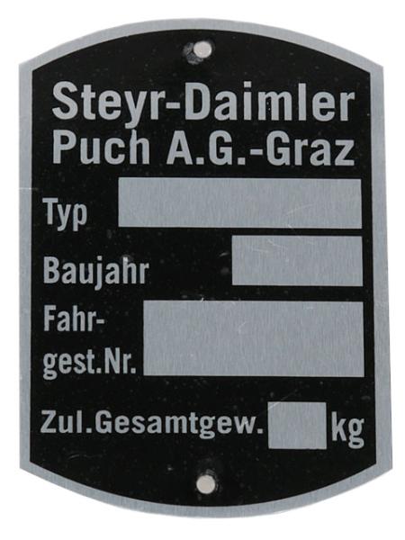 neutrales (leeres) Typenschild